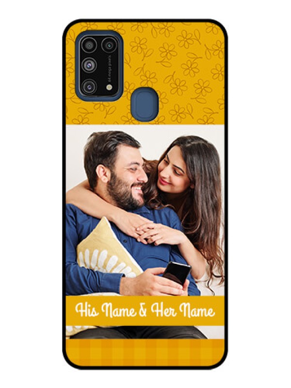 Custom Galaxy M31 Custom Metal Phone CaseYellow Floral Design