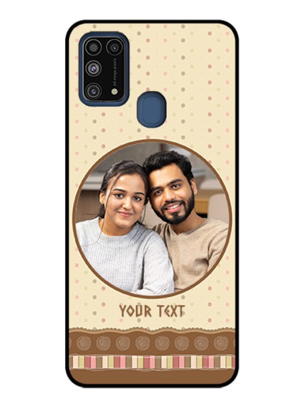 Custom Galaxy M31 Custom Metal Phone CaseBrown Dotted Mobile Case Design