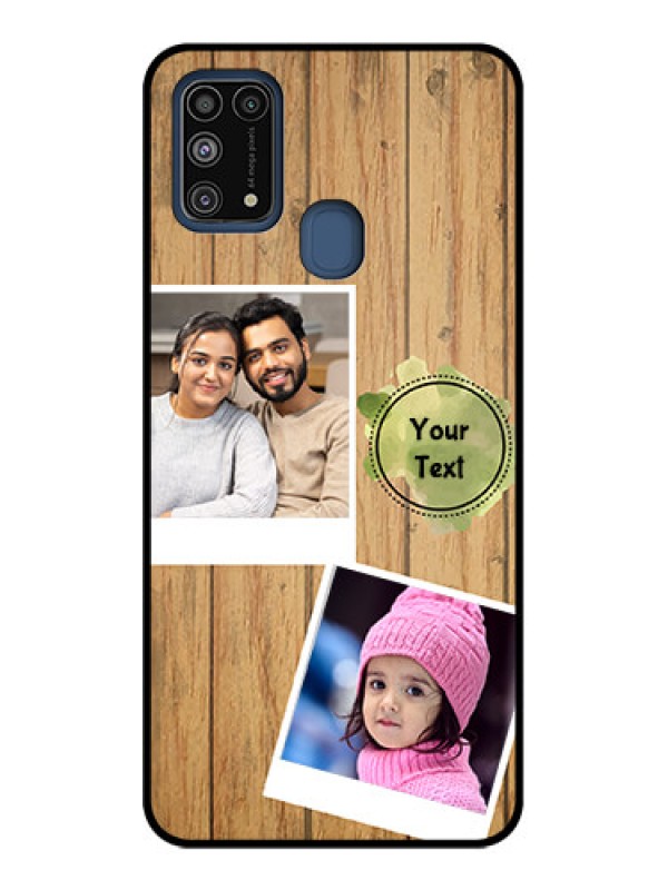 Custom Galaxy M31 Custom Metal Phone CaseWooden Texture Design