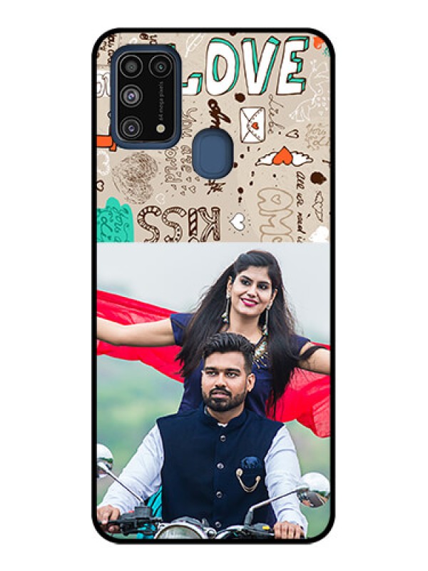 Custom Galaxy M31 Custom Metal Phone CaseLove Doodle Pattern