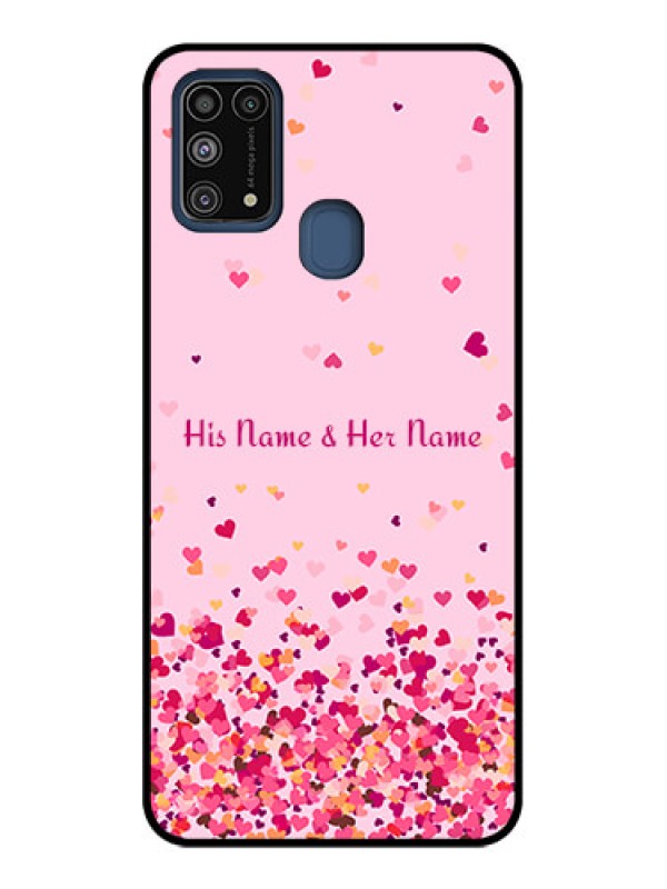 Custom Galaxy M31 Custom Metal Phone CaseFloating Hearts Design