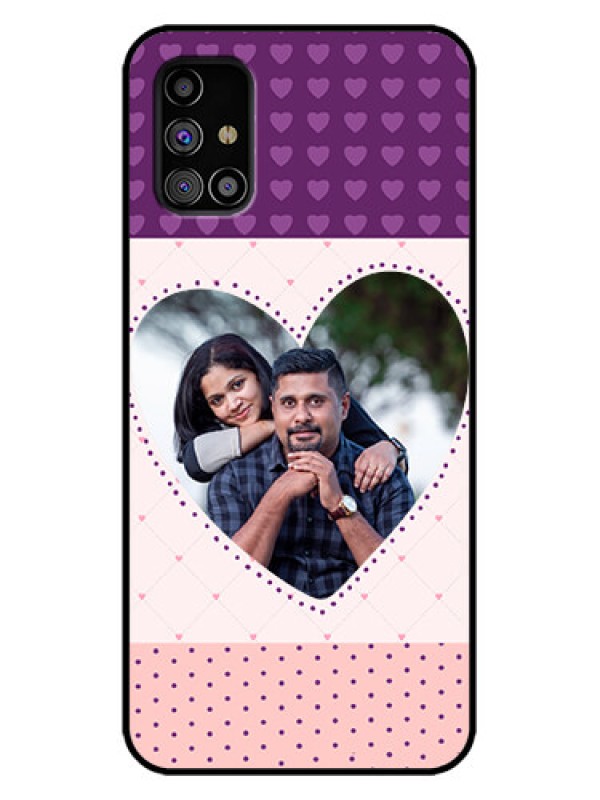 Custom Galaxy M31s Custom Metal Phone Case - Violet Love Dots Design