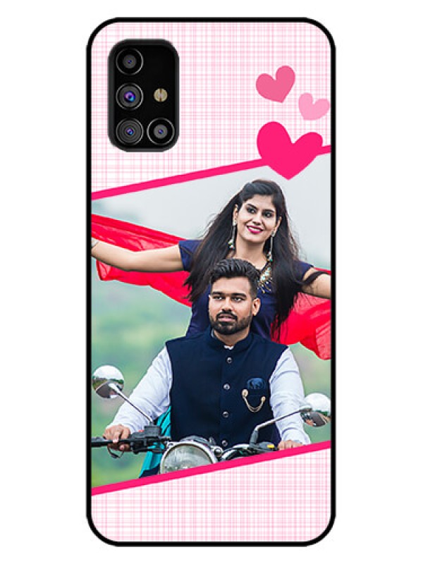 Custom Galaxy M31s Custom Metal Phone Case - Love Shape Heart Design