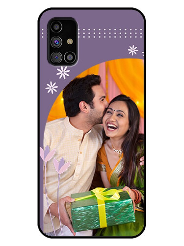 Custom Galaxy M31s Custom Metal Phone Case - Lavender Flowers Design