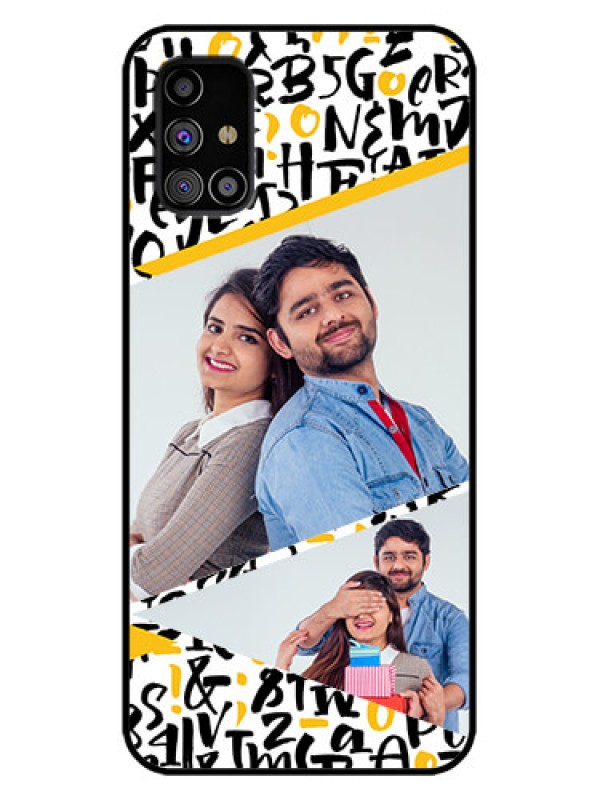 Custom Galaxy M31s Custom Metal Phone Case - Letters Pattern Design