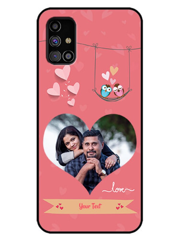 Custom Galaxy M31s Custom Metal Phone Case - Peach Color Love Design