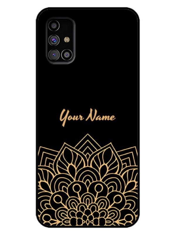 Custom Galaxy M31s Custom Metal Phone Case - Golden Mandala Design