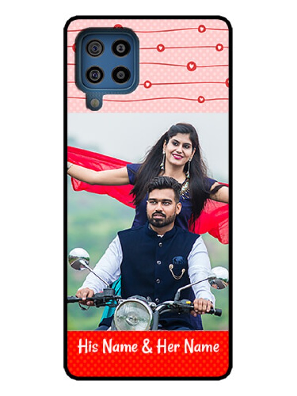 Custom Galaxy M32 4G Prime Edition Custom Metal Phone Case - Red Pattern Case Design