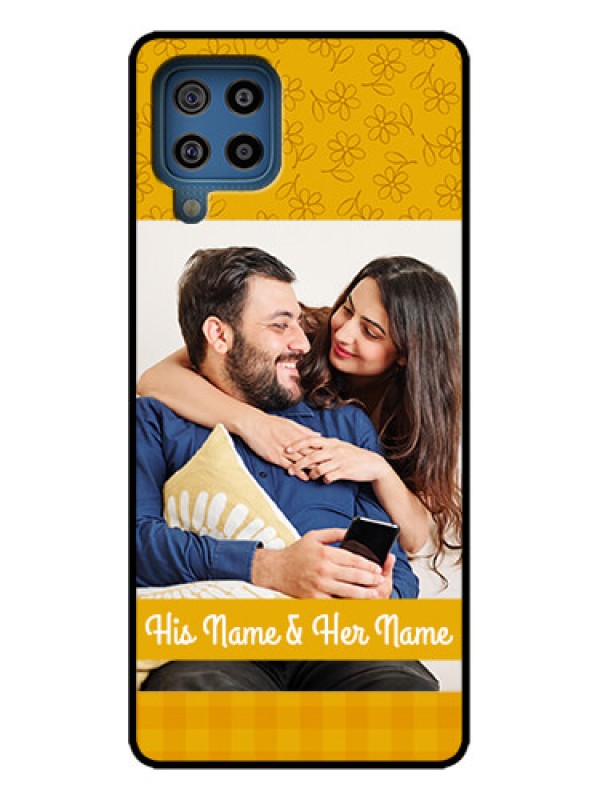 Custom Galaxy M32 4G Prime Edition Custom Metal Phone Case - Yellow Floral Design