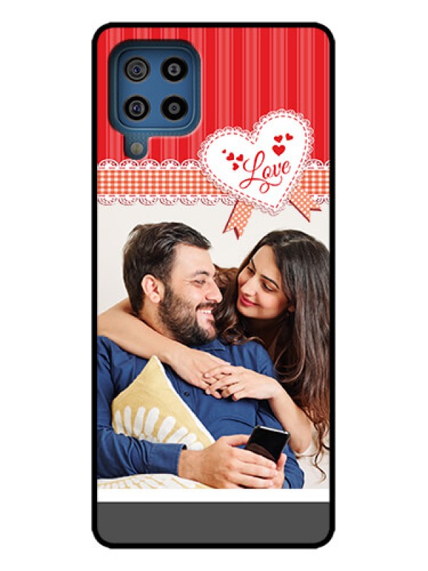 Custom Galaxy M32 4G Prime Edition Custom Metal Phone Case - Red Love Pattern Design