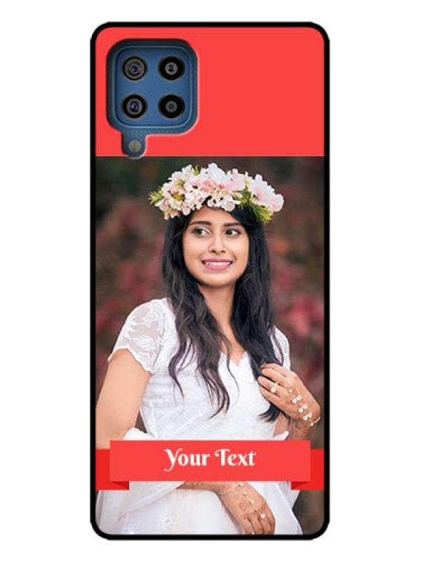 Custom Galaxy M32 4G Prime Edition Custom Metal Phone Case - Simple Red Color Design