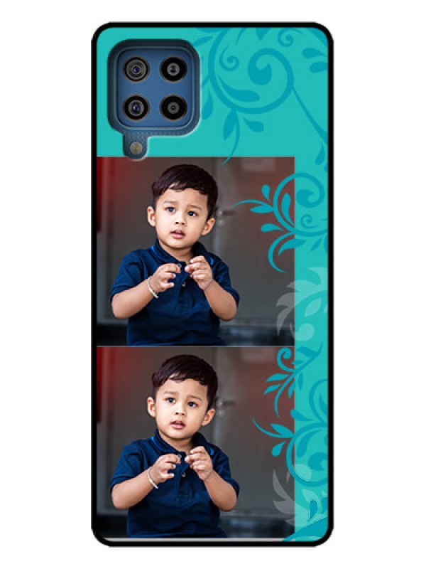 Custom Galaxy M32 4G Prime Edition Custom Metal Phone Case - With Photo And Green Floral Design