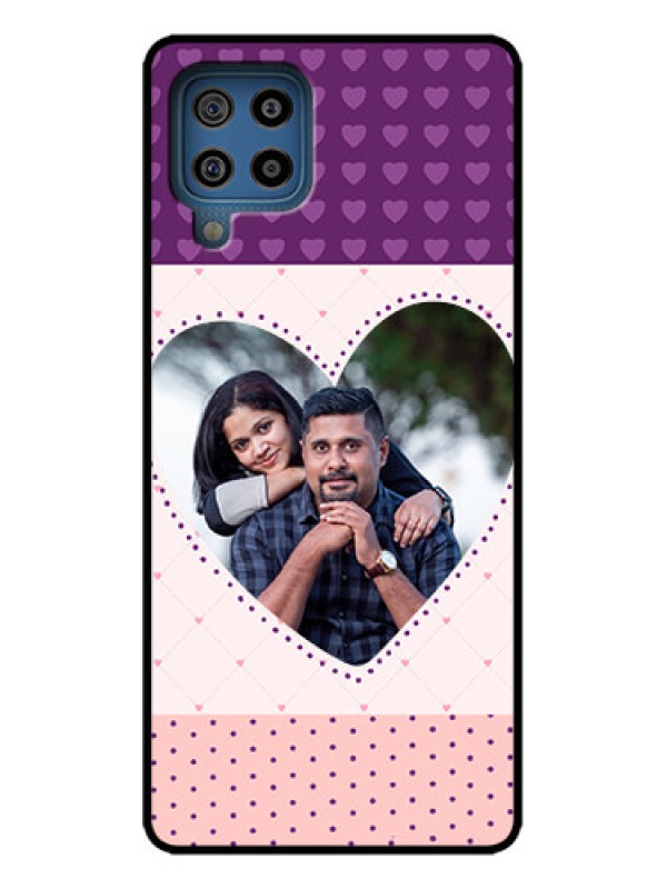 Custom Galaxy M32 4G Custom Metal Phone Case - Violet Love Dots Design