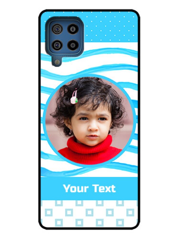 Custom Galaxy M32 4G Custom Metal Phone Case - Simple Blue Case Design