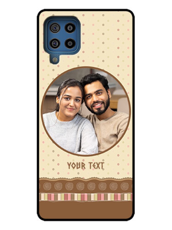 Custom Galaxy M32 4G Custom Metal Phone Case - Brown Dotted Mobile Case Design