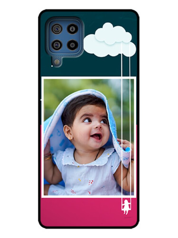 Custom Galaxy M32 4G Custom Metal Phone Case - Cute Girl With Cloud Design