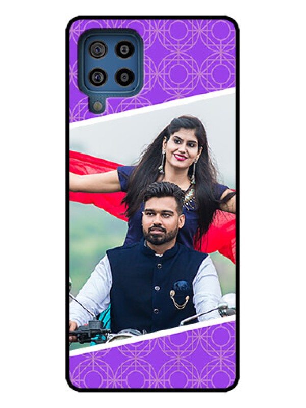 Custom Galaxy M32 4G Custom Metal Phone Case - Violet Color Pattern Design