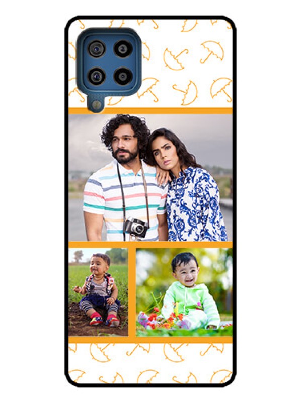 Custom Galaxy M32 4G Custom Metal Phone Case - Yellow Pattern Design