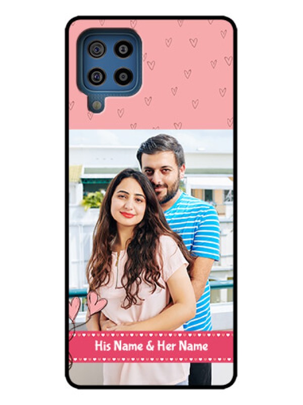 Custom Galaxy M32 4G Custom Metal Phone Case - Love Design Peach Color