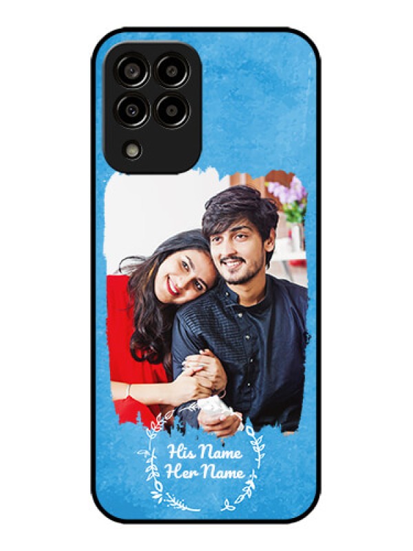 Custom Galaxy M33 5G Custom Metal Phone CaseBlue Color Vintage Design