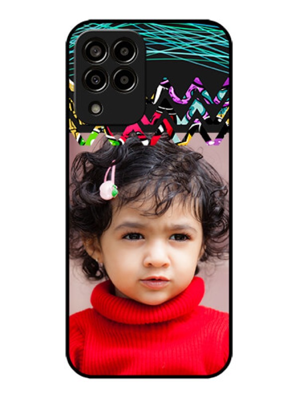 Custom Galaxy M33 5G Custom Metal Phone CaseNeon Abstract Design