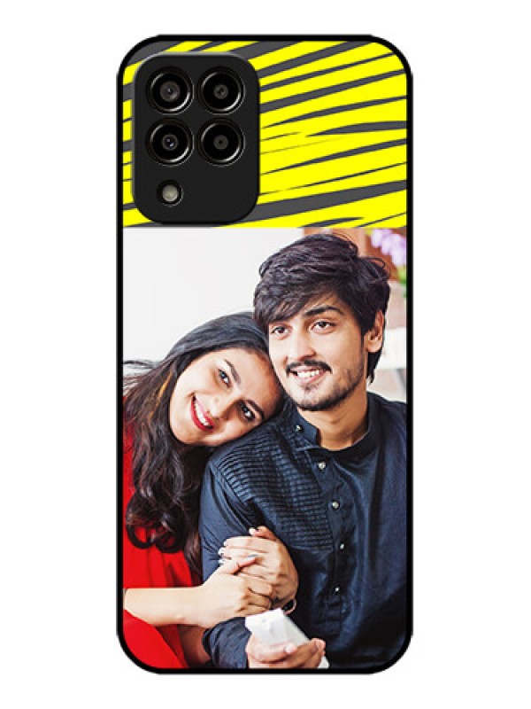 Custom Galaxy M33 5G Custom Metal Phone CaseYellow Abstract Design