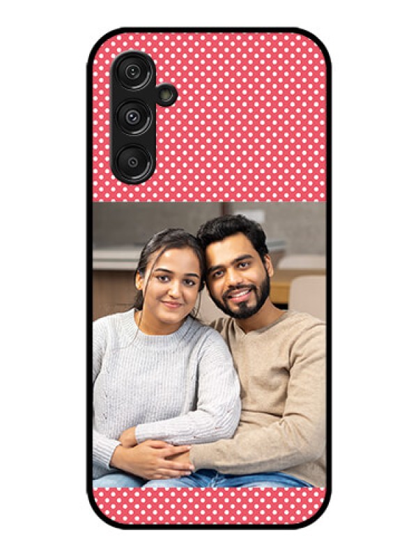 Custom Galaxy M34 5G Custom Metal Phone CaseWhite Dotted Design