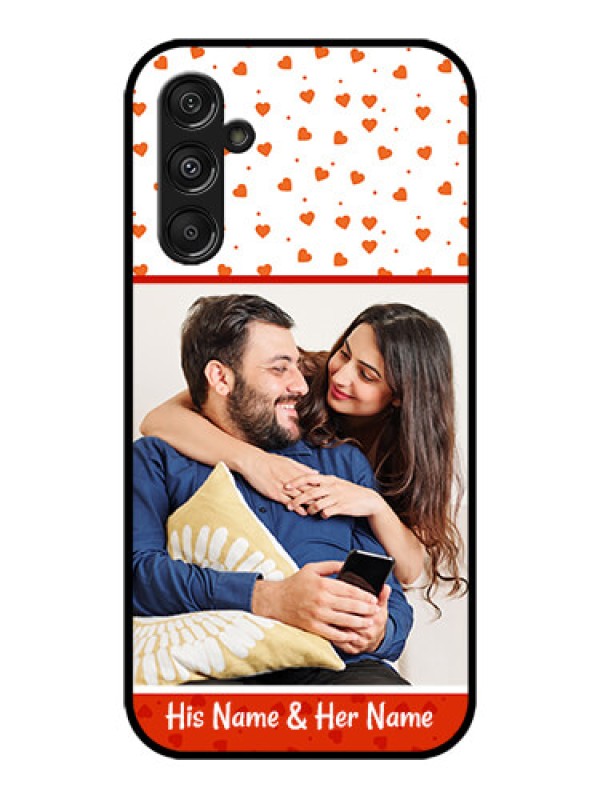 Custom Galaxy M34 5G Custom Metal Phone CaseOrange Love Symbol Design