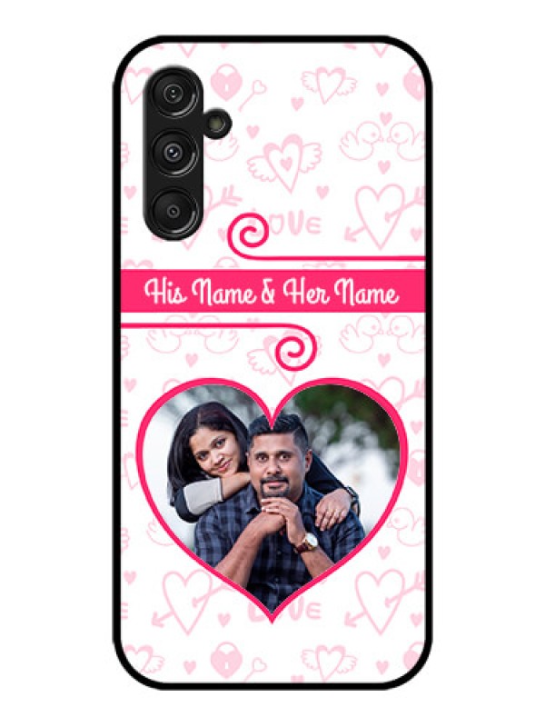 Custom Galaxy M34 5G Custom Metal Phone CaseHeart Shape Love Design