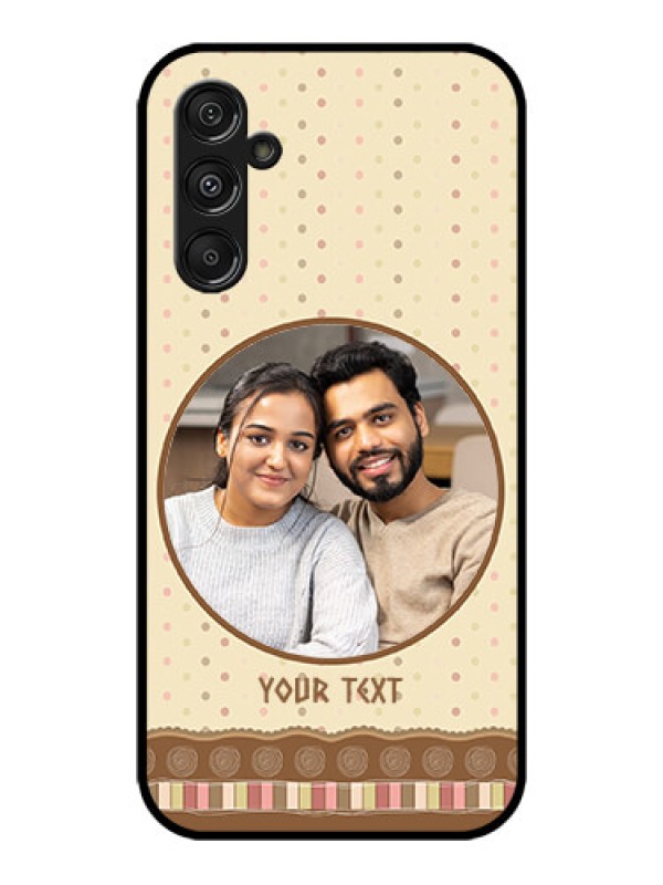 Custom Galaxy M34 5G Custom Metal Phone CaseBrown Dotted Mobile Case Design