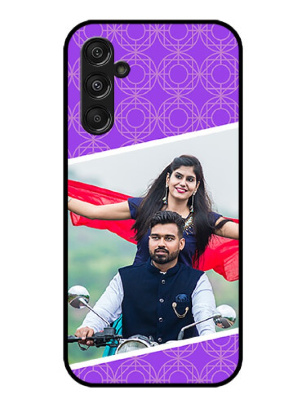 Custom Galaxy M34 5G Custom Metal Phone CaseViolet Color Pattern Design