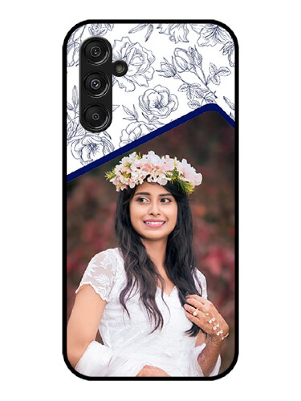 Custom Galaxy M34 5G Custom Metal Phone CaseClassy Floral Design