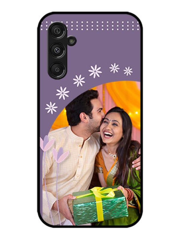 Custom Galaxy M34 5G Custom Metal Phone CaseLavender Flowers Design