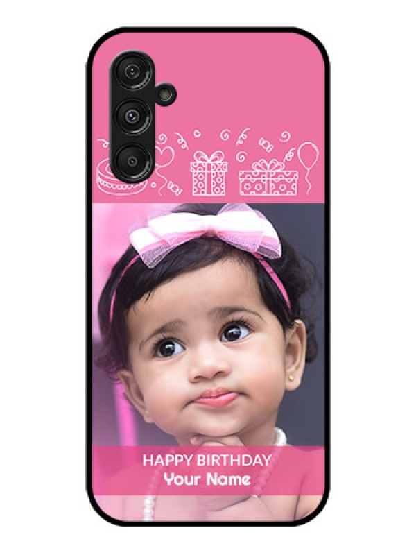 Custom Galaxy M34 5G Custom Metal Phone CaseWith Birthday Line Art Design