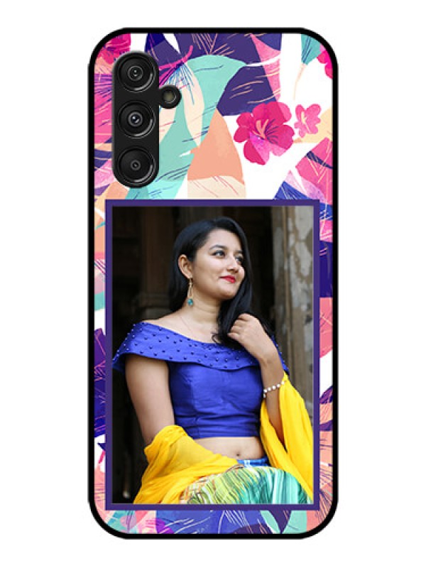 Custom Galaxy M34 5G Custom Metal Phone CaseAbstract Floral Design