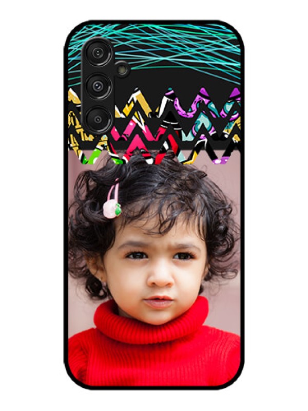 Custom Galaxy M34 5G Custom Metal Phone CaseNeon Abstract Design