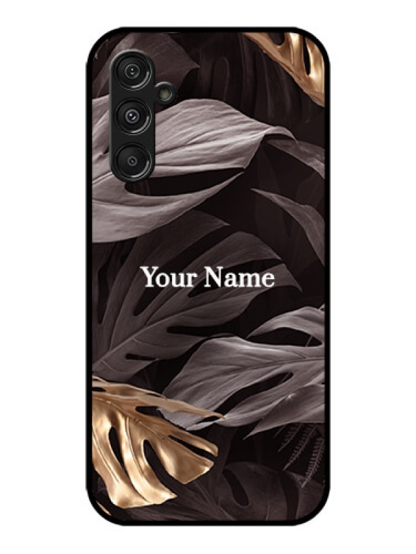 Custom Galaxy M34 5G Custom Metal Phone CaseWild Leaves Digital Paint Design