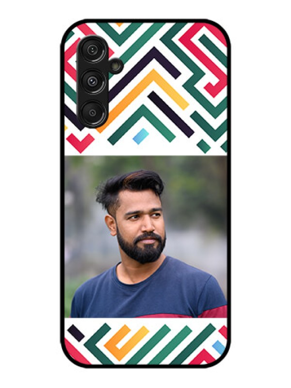 Custom Galaxy M34 5G Custom Metal Phone CaseColorful Maze Pattern Design