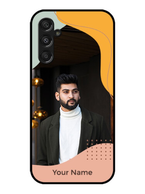 Custom Galaxy M34 5G Custom Metal Phone CaseTri - Coloured Overlay Design