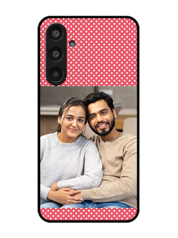 Custom Galaxy M35 5G Custom Metal Phone CaseWhite Dotted Design