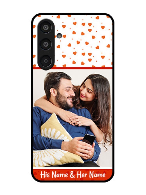 Custom Galaxy M35 5G Custom Metal Phone CaseOrange Love Symbol Design