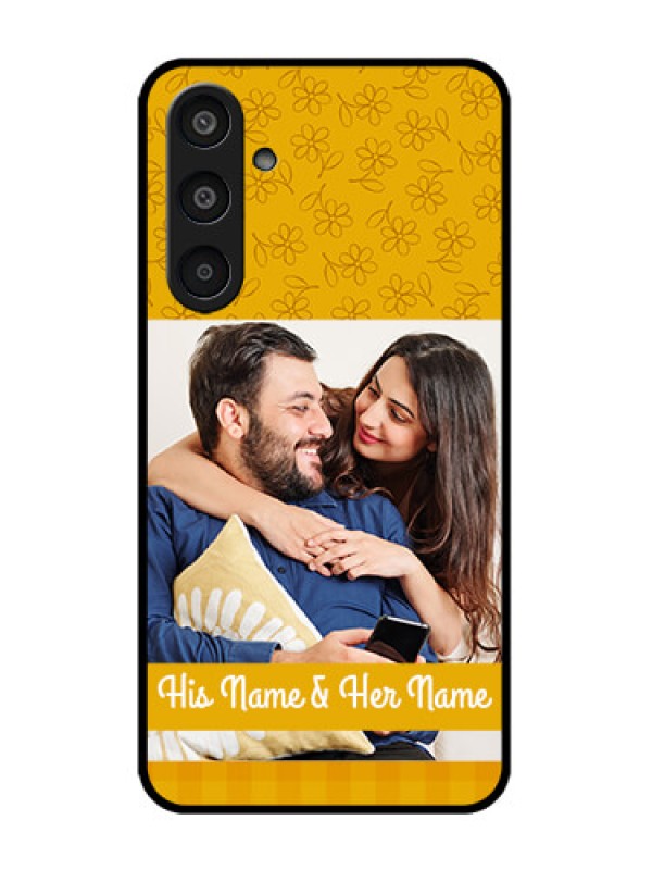 Custom Galaxy M35 5G Custom Metal Phone CaseYellow Floral Design