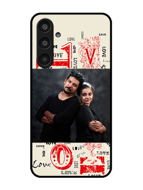 Custom Galaxy M35 5G Custom Metal Phone CaseTrendy Love Design Case