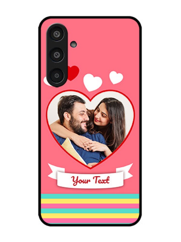 Custom Galaxy M35 5G Custom Metal Phone CaseLove Shapes Doodle Design