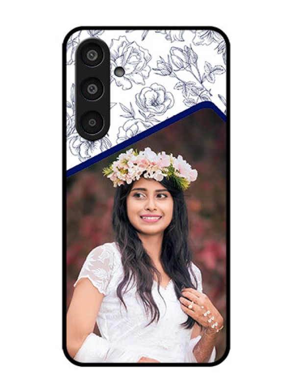 Custom Galaxy M35 5G Custom Metal Phone CaseClassy Floral Design