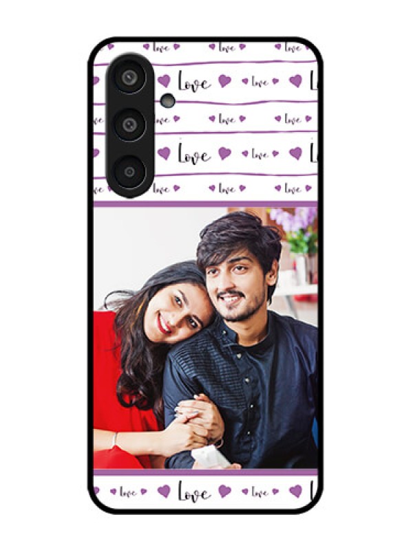 Custom Galaxy M35 5G Custom Metal Phone CaseCouples Heart Design