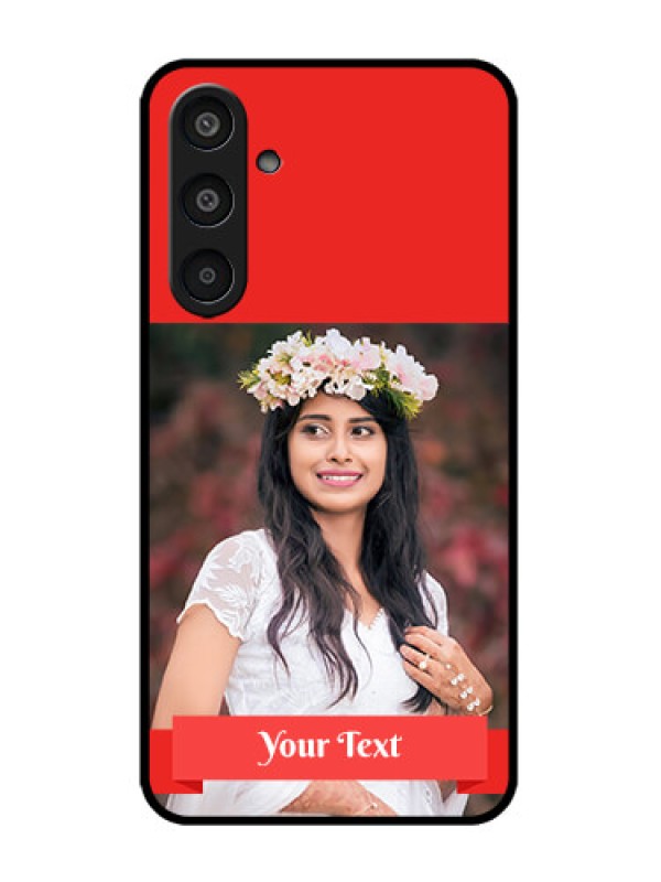 Custom Galaxy M35 5G Custom Metal Phone CaseSimple Red Color Design