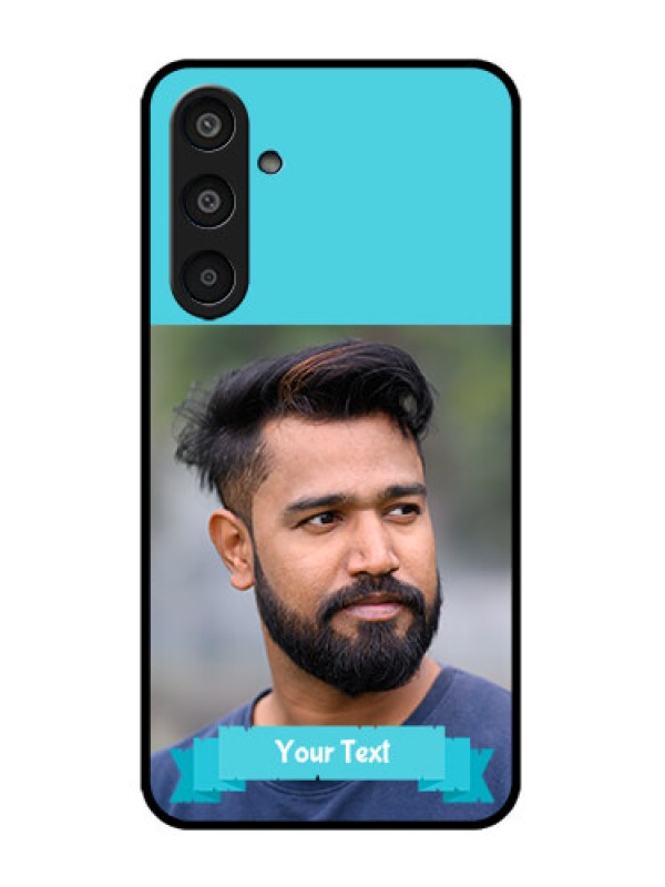 Custom Galaxy M35 5G Custom Metal Phone CaseBlue Color Design