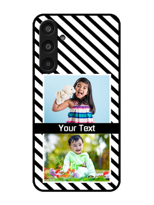 Custom Galaxy M35 5G Custom Metal Phone CaseBlack And White Stripes Design