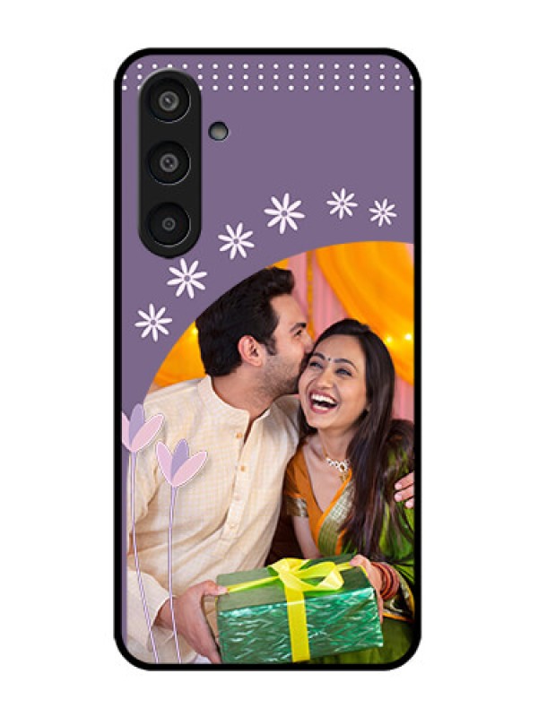 Custom Galaxy M35 5G Custom Metal Phone CaseLavender Flowers Design